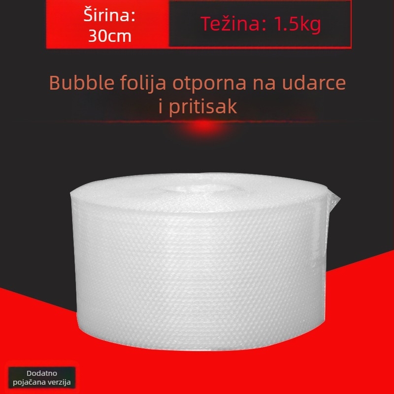 Izuzetno debeli mjehurični film za pakiranje, širina 30 cm, duljina 60 m, bijeli mjehurići srednjeg promjera