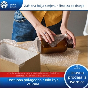 Debela mjehurična folija za pakiranje, zaštita lomljivih predmeta, otporna na vlagu i tlak