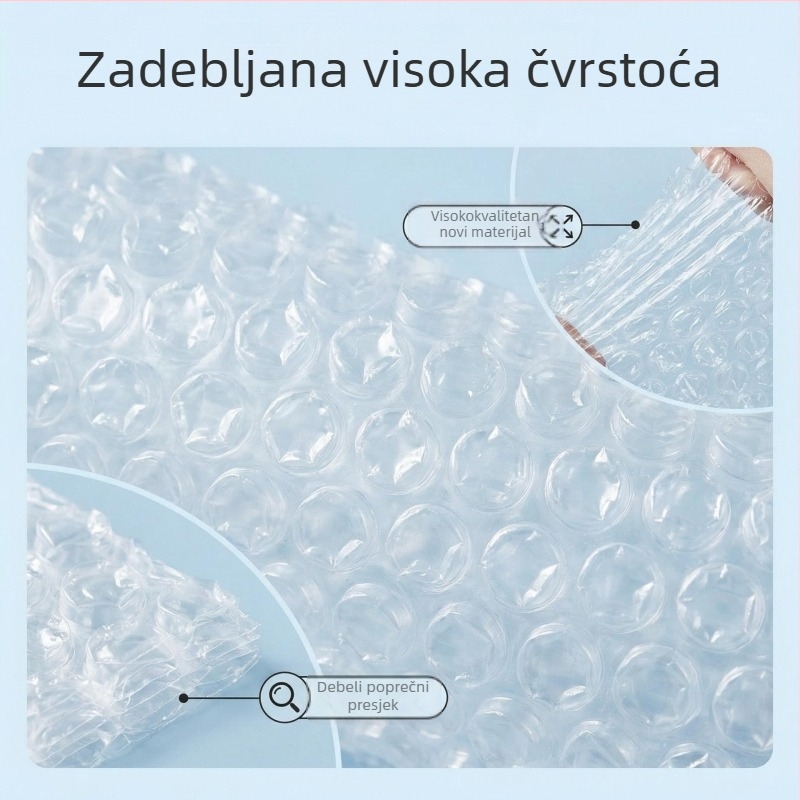 Debela mjehurična folija za pakiranje, zaštita lomljivih predmeta, otporna na vlagu i tlak