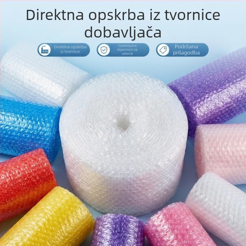 Debela mjehurična folija za pakiranje, zaštita lomljivih predmeta, otporna na vlagu i tlak