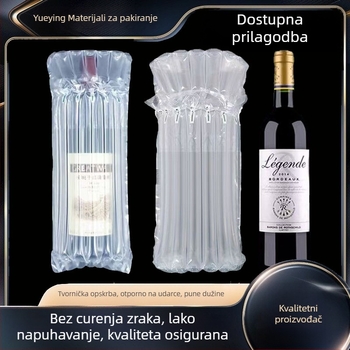 Torba s zračnim stupovima za vino, debeli zaštitni napuhavajući džep, folija s mjehurićima, pakiranje s zračnim stupovima, zaštita od udara