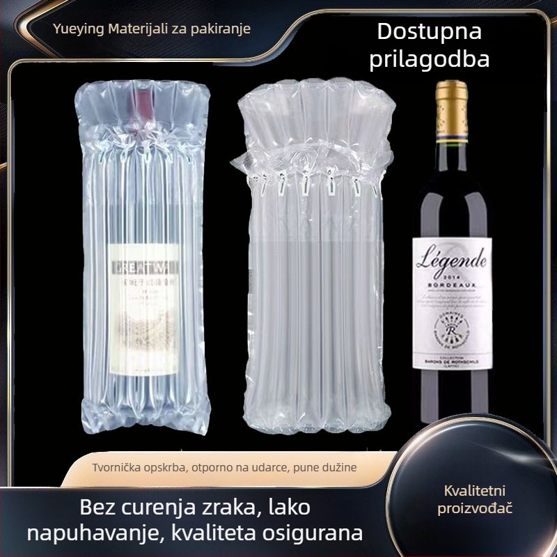 Torba s zračnim stupovima za vino, debeli zaštitni napuhavajući džep, folija s mjehurićima, pakiranje s zračnim stupovima, zaštita od udara