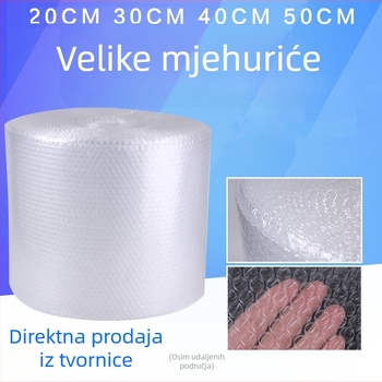 Debeli papir za pakiranje s mjehurićima i mjehurić podlogom, širine 30 cm i 50 cm, zaštita od udara