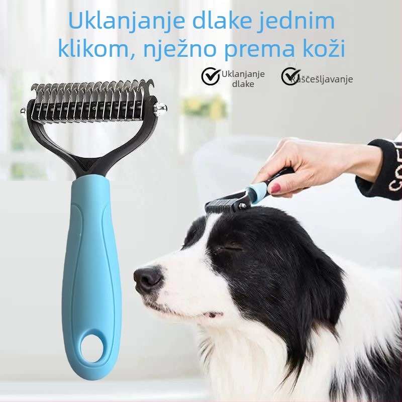Češalj za uklanjanje čvorova za kućne ljubimce s dugom dlakom – uklanja otpadnu dlaku i njeguje dlaku pasa i mačaka