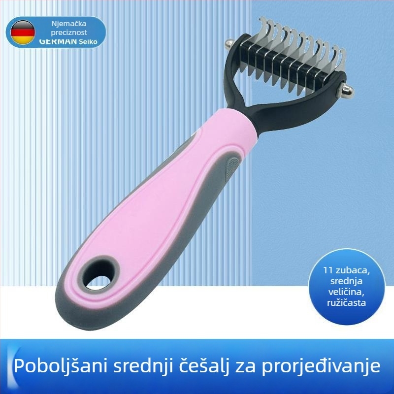 Češalj za uklanjanje čvorova za kućne ljubimce s dugom dlakom – uklanja otpadnu dlaku i njeguje dlaku pasa i mačaka