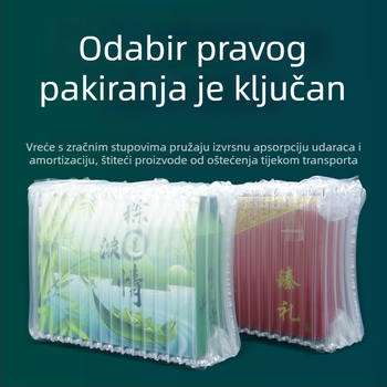Torba s zračnom kolonom za kutije darova, debeli sloj mjehurića za zaštitu od udara