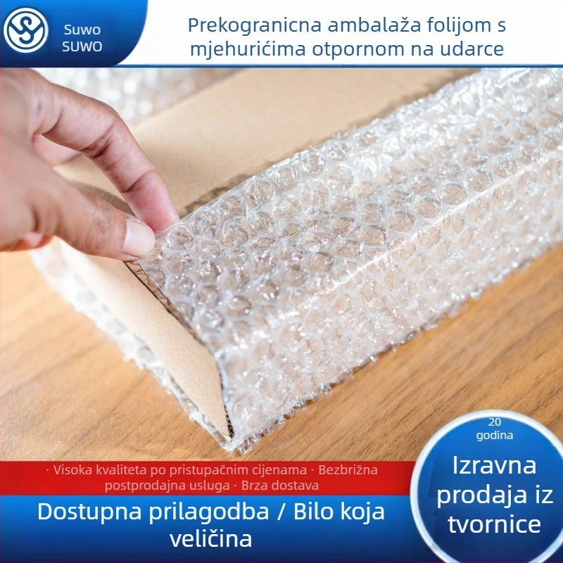 Ekološki prihvatljiva, netoksična mjehurična folija za pakiranje – logistika i skladištenje, otporna na tlak i sprječava lomljenje