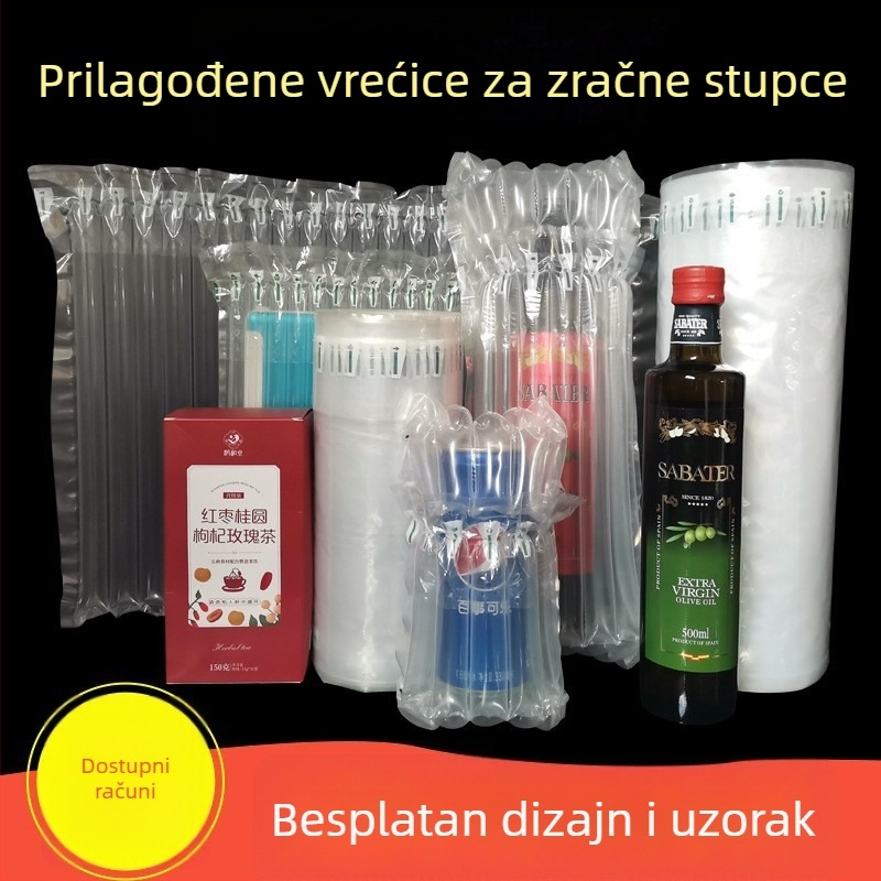 Prilagođeni materijal za rolu mjehuričaste kolone za vrećice s zračnim stupcem, ojačan PE+PA, 70 cm, pogodan za vino, kozmetiku, rukotvorine, digitalne proizvode i biljke