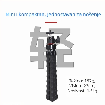 Trokutni stativ u bambusnom stilu za pametne telefone, kamere i GoPro — fleksibilno ručno snimanje i prijenos uživo