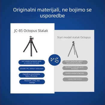 Trokutni stativ u bambusnom stilu za pametne telefone, kamere i GoPro — fleksibilno ručno snimanje i prijenos uživo