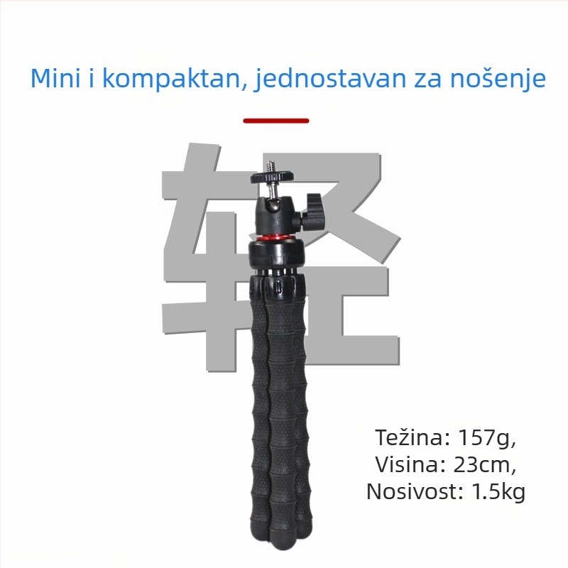 Trokutni stativ u bambusnom stilu za pametne telefone, kamere i GoPro — fleksibilno ručno snimanje i prijenos uživo