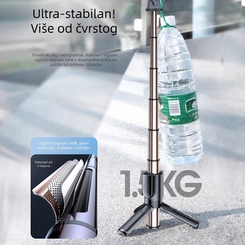 2024 mini stativ za telefon s 360° rotacijom, aluminijska legura, uključuje daljinski upravljač
