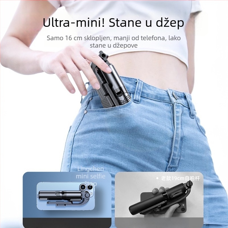 2024 mini stativ za telefon s 360° rotacijom, aluminijska legura, uključuje daljinski upravljač