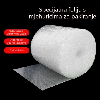 120 cm široka, ojačana mjehurić folija od novog polietilenskog materijala; prozirni film s mjehurićima promjera 1 cm; prilagodljivo, verzije s jednim ili dvostrukim slojem.