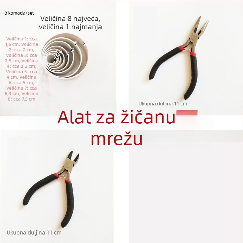 Kućni mali kliješta, alat za cvijeće od žične mreže, kliješta s oštrim vrhom, šiljaste kliješta i škare
