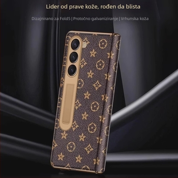 Samsung Fold5 luksuzni kućište s antiknim zlatnim šarkom i integriranim zaštitnim filmom – sve-u-jednom set Fold6/W24