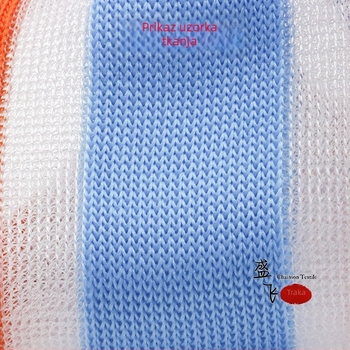 Pletena elastična traka za rubni rub s ribastim warp-pletnim vlaknom riblje svile i prozirnom poliester traku, širina 6,5 cm