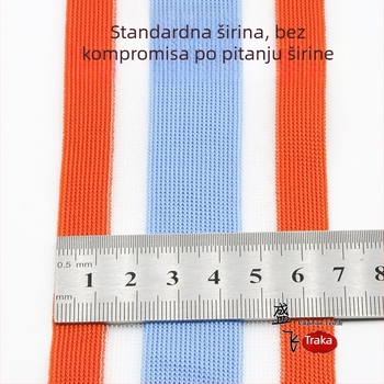 Pletena elastična traka za rubni rub s ribastim warp-pletnim vlaknom riblje svile i prozirnom poliester traku, širina 6,5 cm