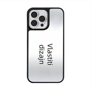 Prilagođeno kućište za iPhone 16 Pro, 15 Pro i 14 Pro s crnim okvirom i srebrnim oglednim površinama, MagSafe kompatibilno
