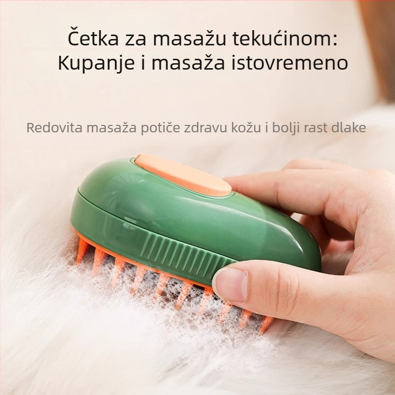 Četka s raspršivačem, USB punjenja, u obliku avokada, za kućne ljubimce — masaža pri kupanju za mačke, uklanja otpalu dlaku