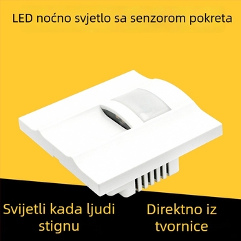 LED noćna lampica model D10, infracrveni senzor, 3500K, 120° ugao zraka, dimenzije 85×85×38 mm