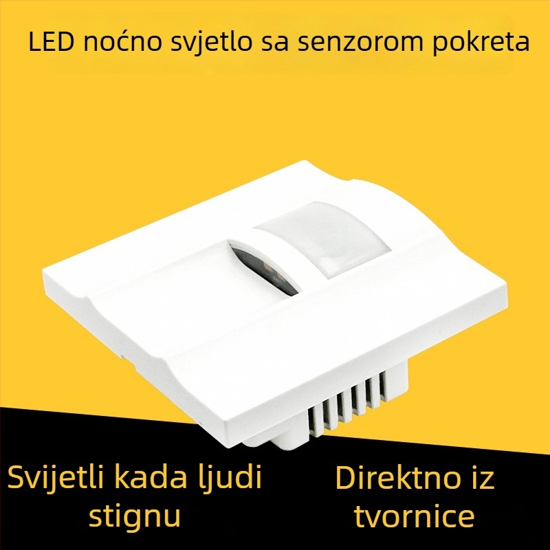 LED noćna lampica model D10, infracrveni senzor, 3500K, 120° ugao zraka, dimenzije 85×85×38 mm