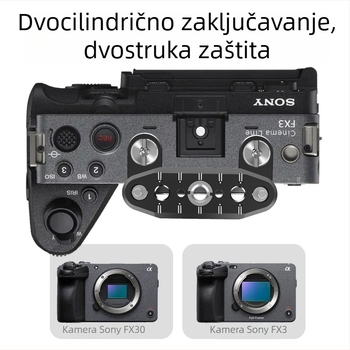 Proširena gornja ploča za DSLR kameru Sony FX3/FX30 s NATO šinom