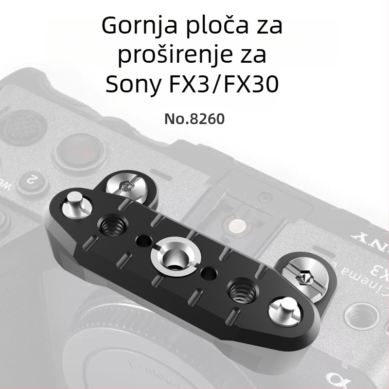 Proširena gornja ploča za DSLR kameru Sony FX3/FX30 s NATO šinom