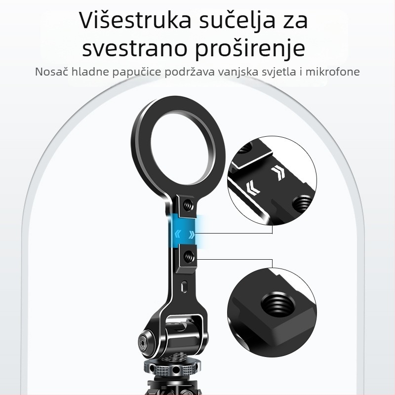 Xin wenxuan MagSafe držač telefona za iPhone 12–16, horizontalno/vertikalno fotografiranje, aluminijska legura, model 8263
