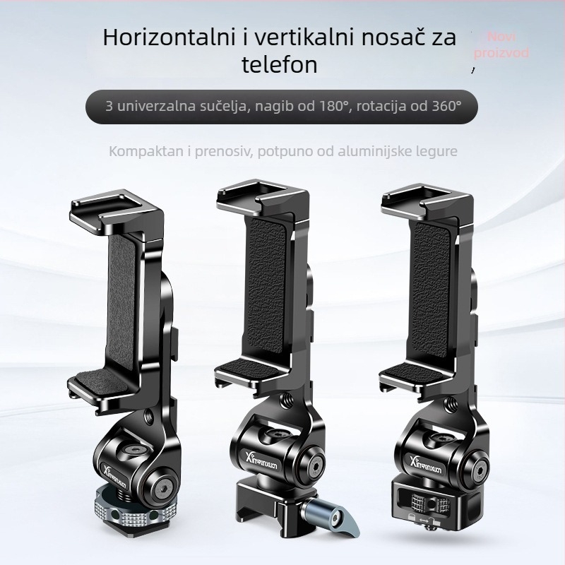 Držač za telefon s 1/4-inčnim pozicionirajućim čepom, kavez nosač za DSLR kamere, proširivač s hladnom cipelom