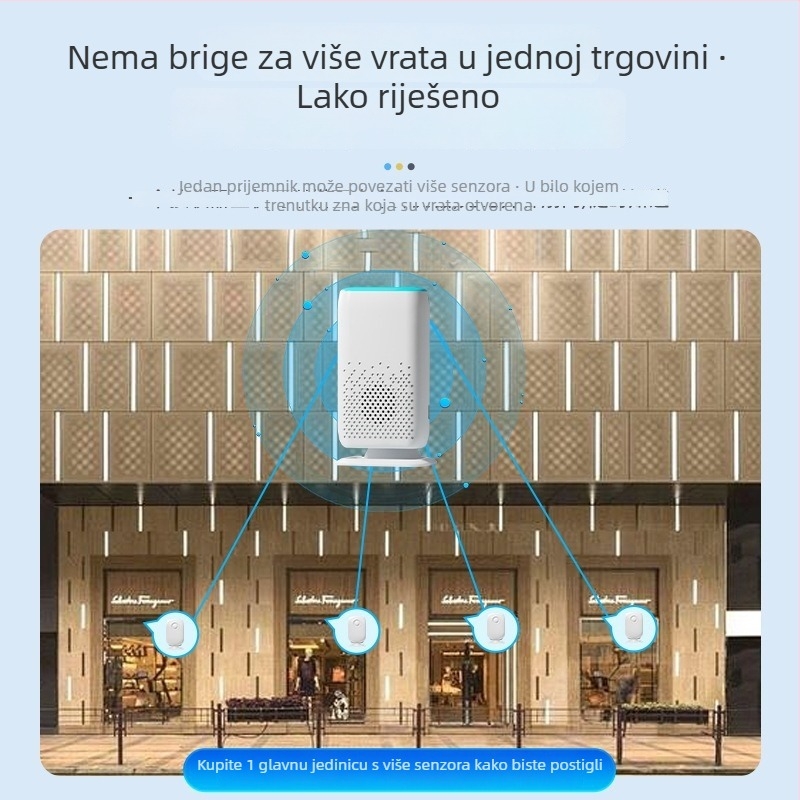 Bežični dvodijelni zvono za vrata s vibracijom i osvjetljenjem, senzorom pokreta za sigurnost doma