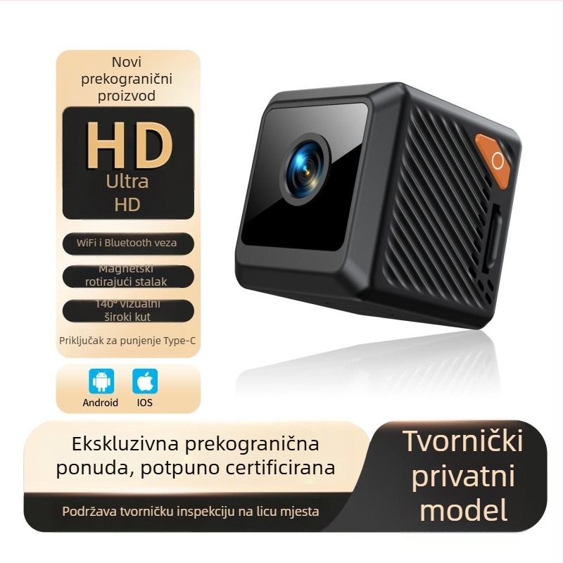 W02 Bežična Wi‑Fi kamera s noćnim vidom za vanjsku sigurnost – kompaktna HD kamera