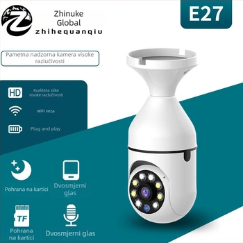 E27 žarulja kamera – HD pametna Wi-Fi kamera, daljinsko upravljanje, 360° noćni vid, nadzor unutarnji i vanjski
