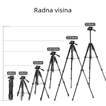 2,1 m fotografski stativ s držačem za telefon i držačem lampe za noćni ribolov za prijenos uživo