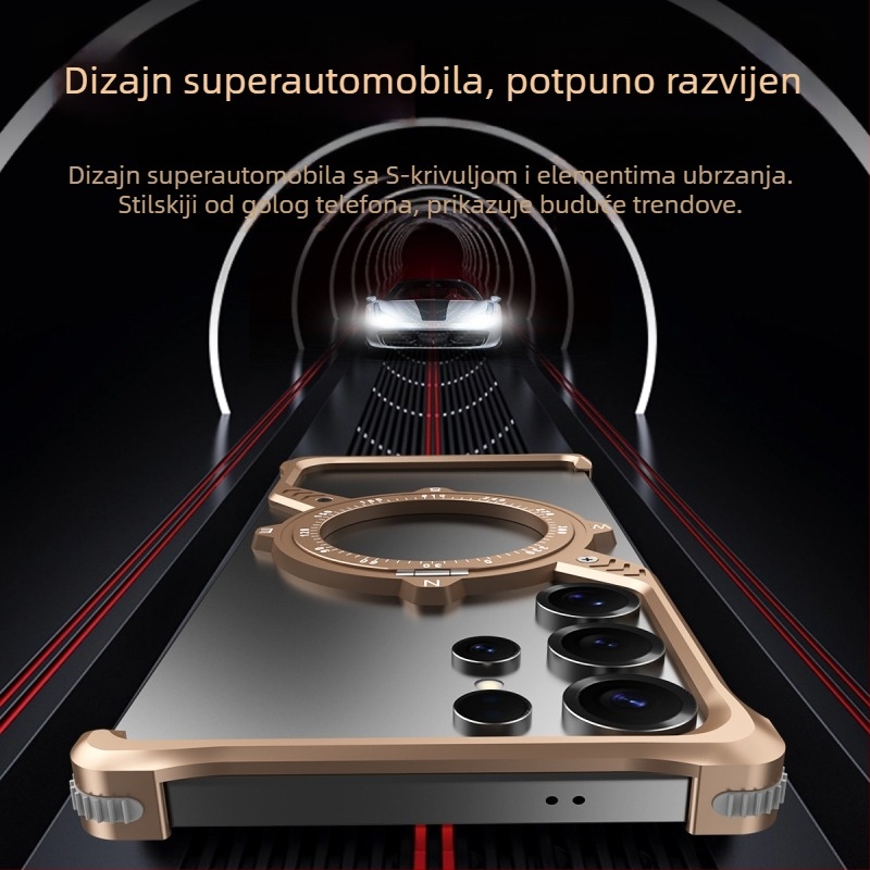 Metalno kućište za Samsung S23 Ultra i S22 Ultra s S-oblikom 360° postolja, otporno na padove, disipacija topline, otpornost na habanje i otiske prstiju