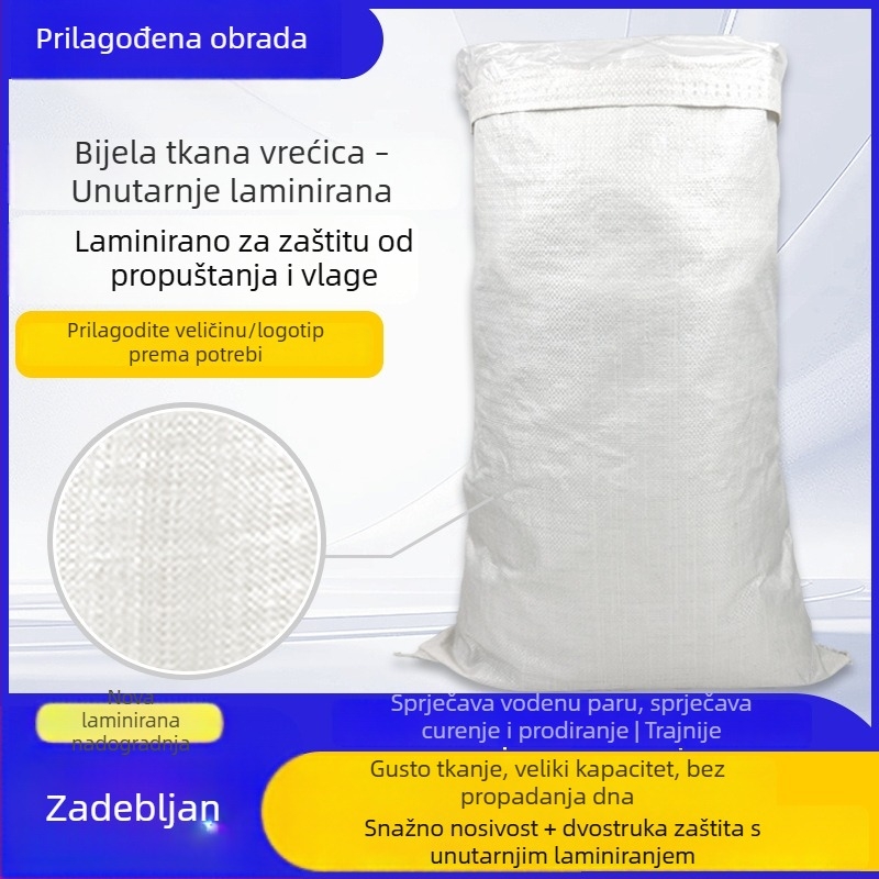 Bijela debela tkanina vrećica s uzorkom zmijskog kože, s unutarnjim slojem, kurirska torba, ambalaža za hranu i pohrana odjeće
