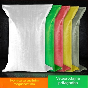 Antistatična bijela, žuto-crvena tkanina vreća za cement, vodonepropusna laminirana s vezom, džep s uzorkom kože zmije i otisak loga