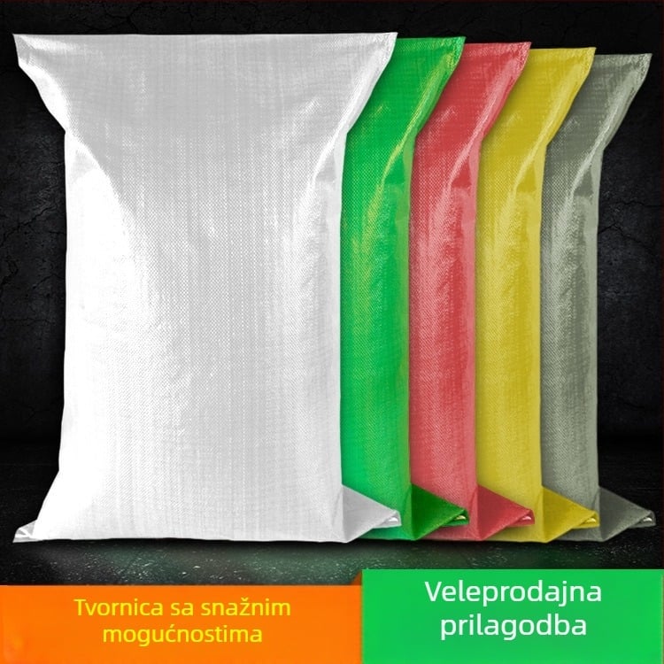 Antistatična bijela, žuto-crvena tkanina vreća za cement, vodonepropusna laminirana s vezom, džep s uzorkom kože zmije i otisak loga