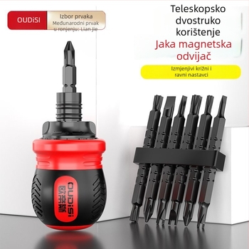 Oudisi dvostrano teleskopni odvijač s Phillips i ravnim bitovima, dvostruki kraj, ergonomska ručka