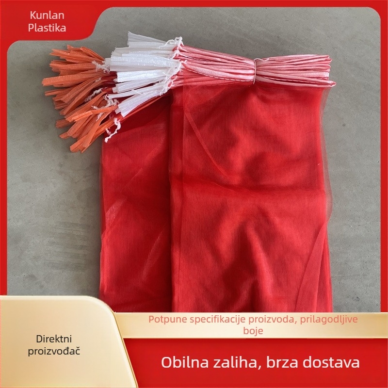 Mrežaste vrećice za luk; vrećice s mrežom i vrpcom za jabuke, krumpire i slatki krumpir; plastične mrežaste vrećice za voće i povrće