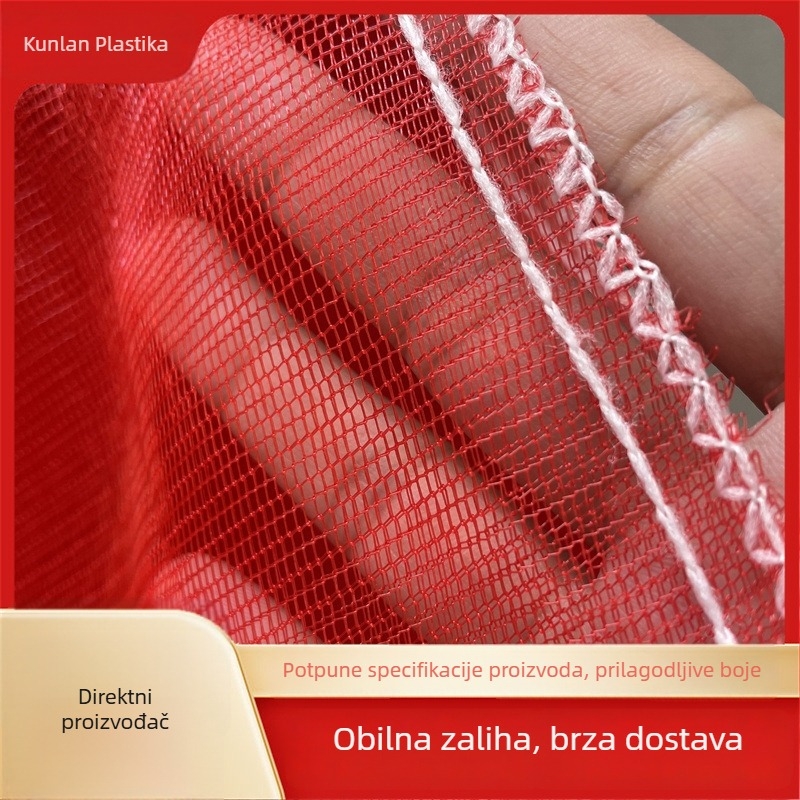 Mrežaste vrećice za luk; vrećice s mrežom i vrpcom za jabuke, krumpire i slatki krumpir; plastične mrežaste vrećice za voće i povrće