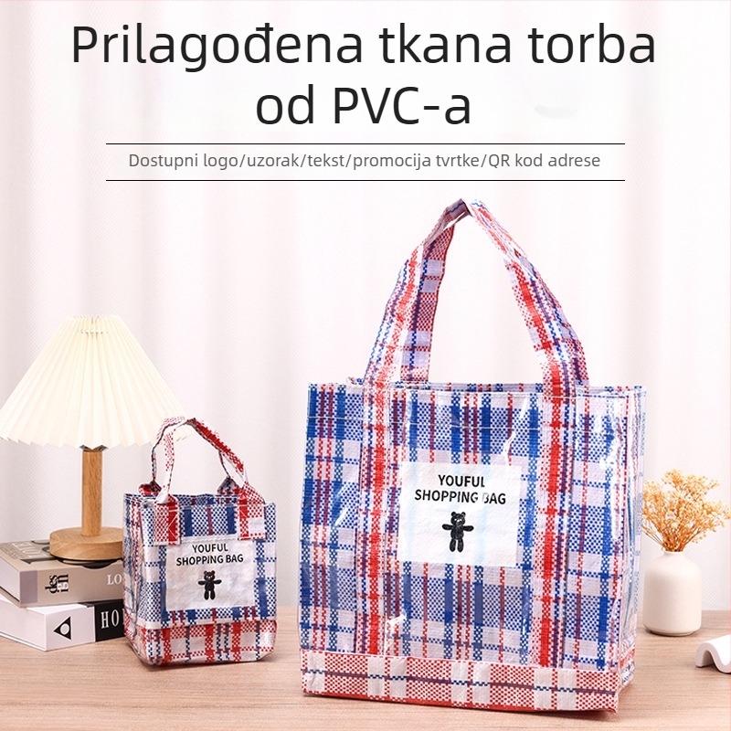 Vodootporna ručno tkana torba s uzorkom zmijskog kože od PP tkanine, za odjeću, kupovinu i skladištenje