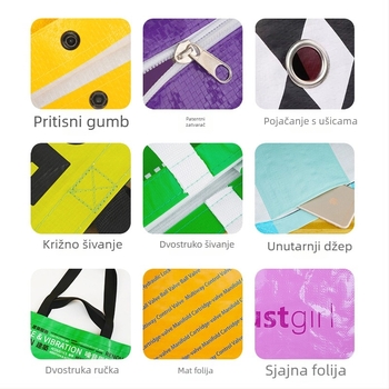 Ekološka PP tkanana torba za nošenje, prilagodljivo logotipom, ispis toplinskim prijenosom, vodootporna i otporna na prljavštinu, kreativna promotivna torba za kupovinu