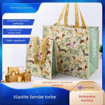 PP laminirana tkana torba za šoping, vanjska torba za rame, s jednim ili dva remena, vodootporna, prilagodljiva