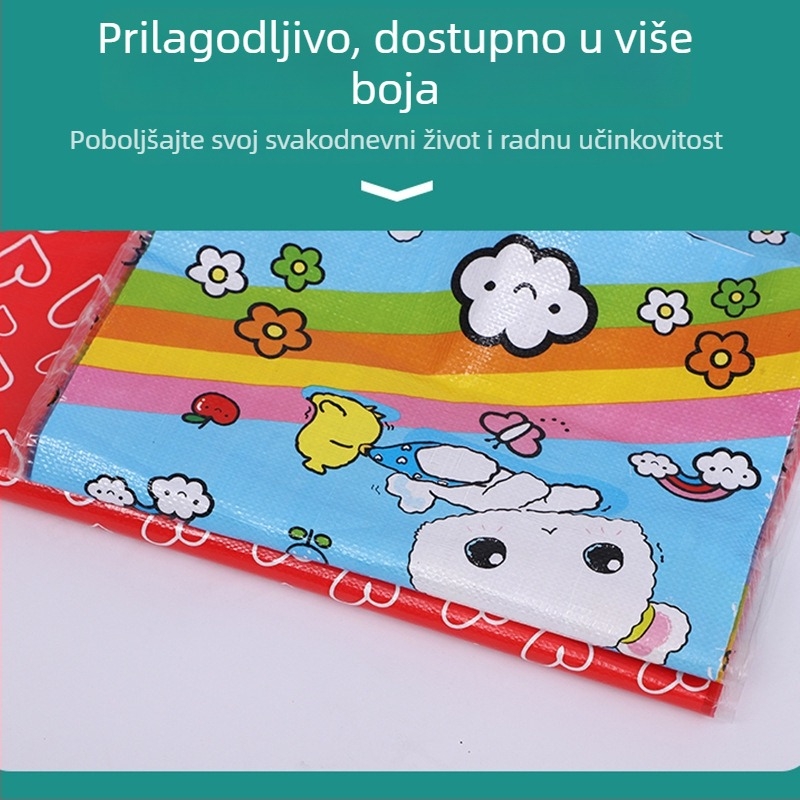 Tiskana torba za pakiranje, pletena PP torba s crvenim srcem, uzorak zmijske kože, vodootporna za preseljenje