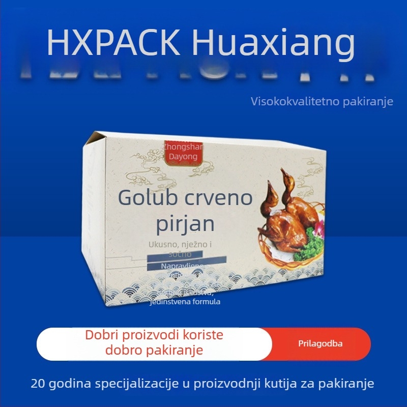 Kutija za pakiranje hrane s logom, iznimno čvrsta sklopiva kutija od valovitog kartona za voće, jaja i lokalne delicije