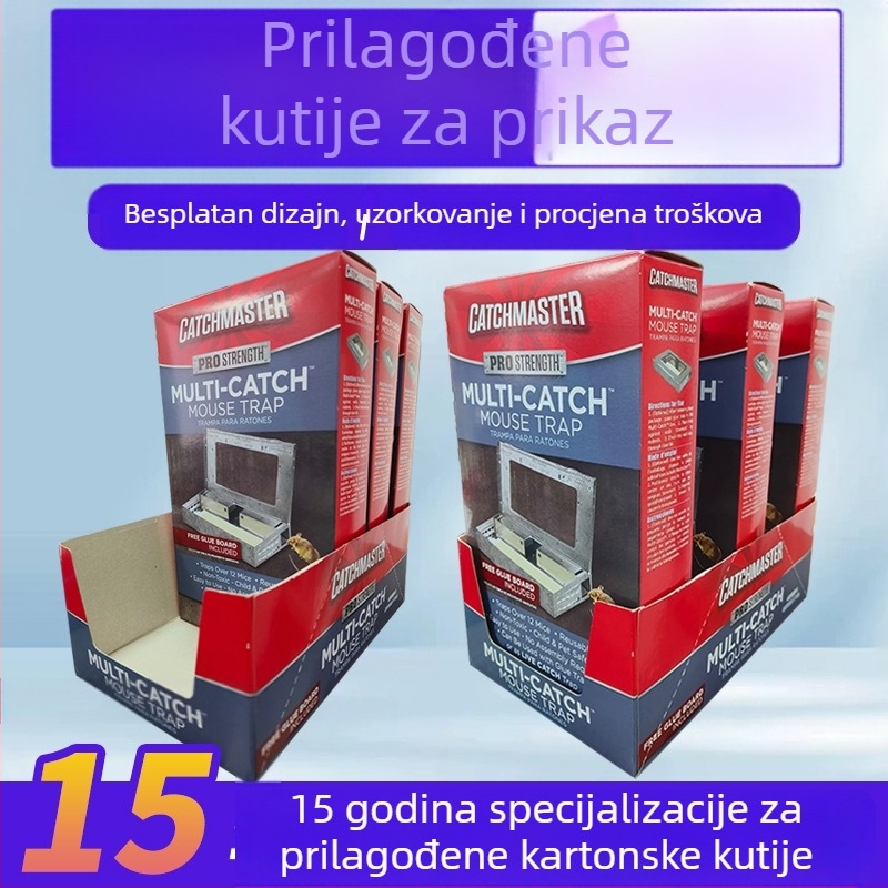 PDQ kartonska kutija za izlaganje od valovitog kartona za supermarket pult – prilagođeni stalak za prezentaciju uredskih potrepština, grickalica i nakita