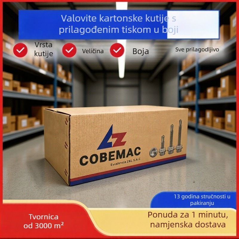 Tri slojeva kartonska kutija, izuzetno čvrsta i debela, za otpremu i logističko pakiranje