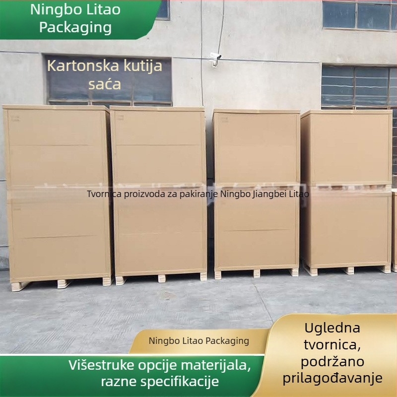 Odvojene kartonske kutije s strukturom saća, ploče saća debljine 2 cm, drvene osnove paleta različitih veličina i obrada kartonskih kutija.