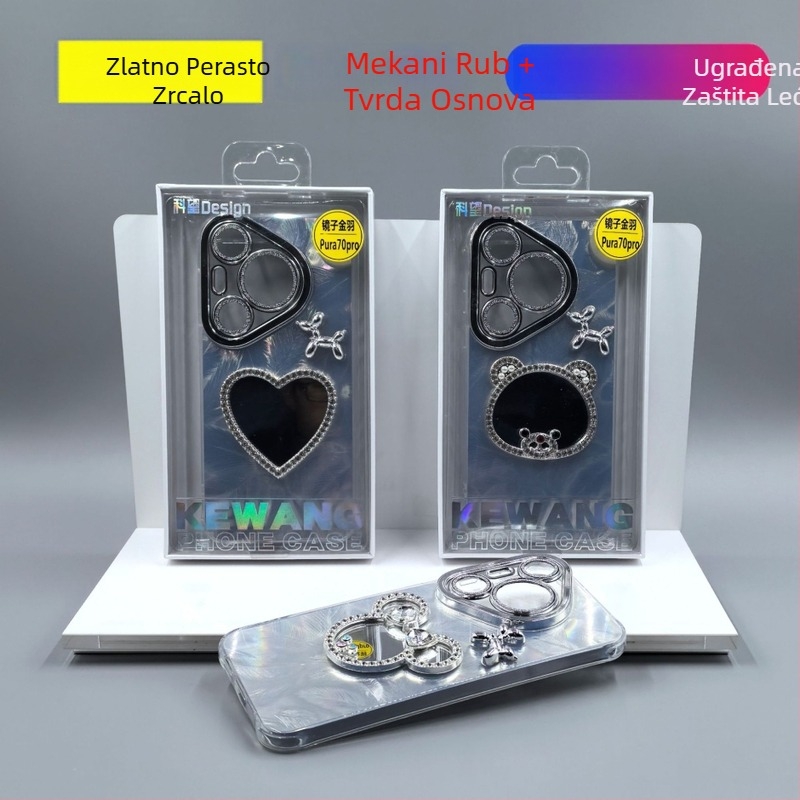 Mirror Jinyu Stražnja maska za Huawei Pura70 Pro i Apple Pura70 – silikon, reljefna površina, otporna na udarce, otporna na habanje, dojam vrhunske kvalitete